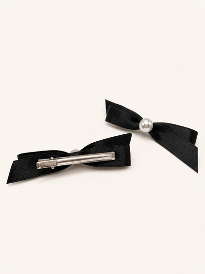 Pearl Slim Bow Alligator Clip