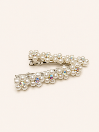 Pearl Floral Alligator Clip