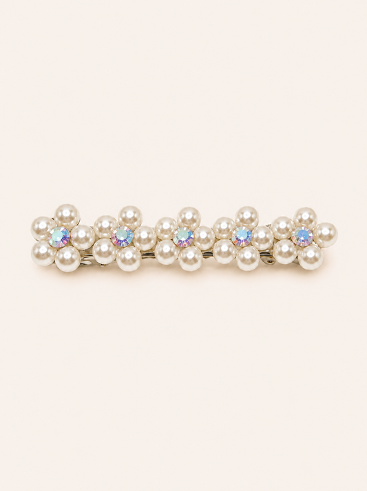 Pearl Floral Alligator Clip