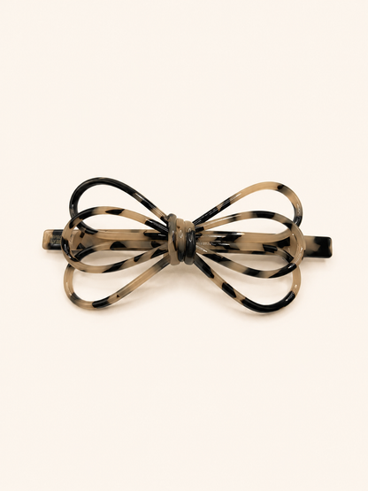 Layered Outline Bow Barrette