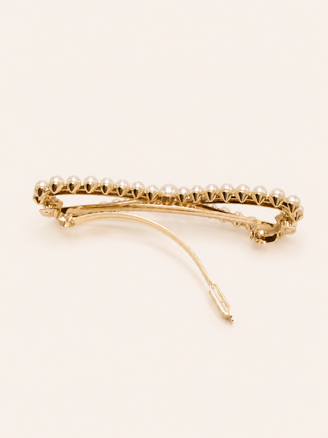 Pearl Outline Bow Barrette-Sparkle