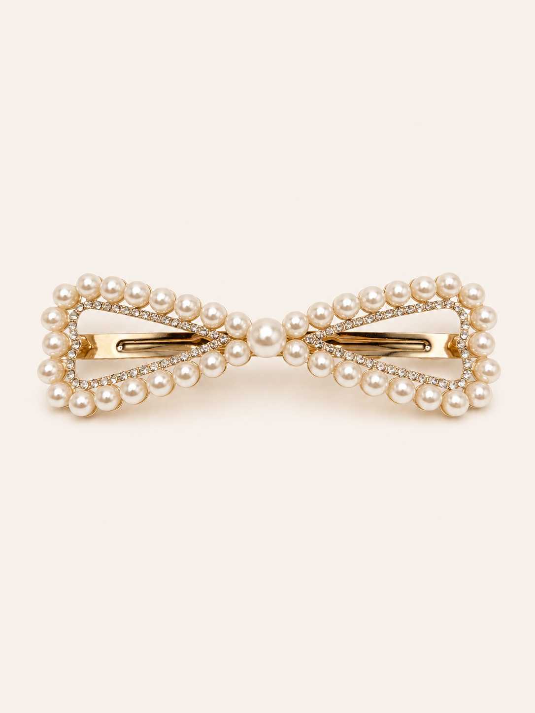 Pearl Outline Bow Barrette-Sparkle