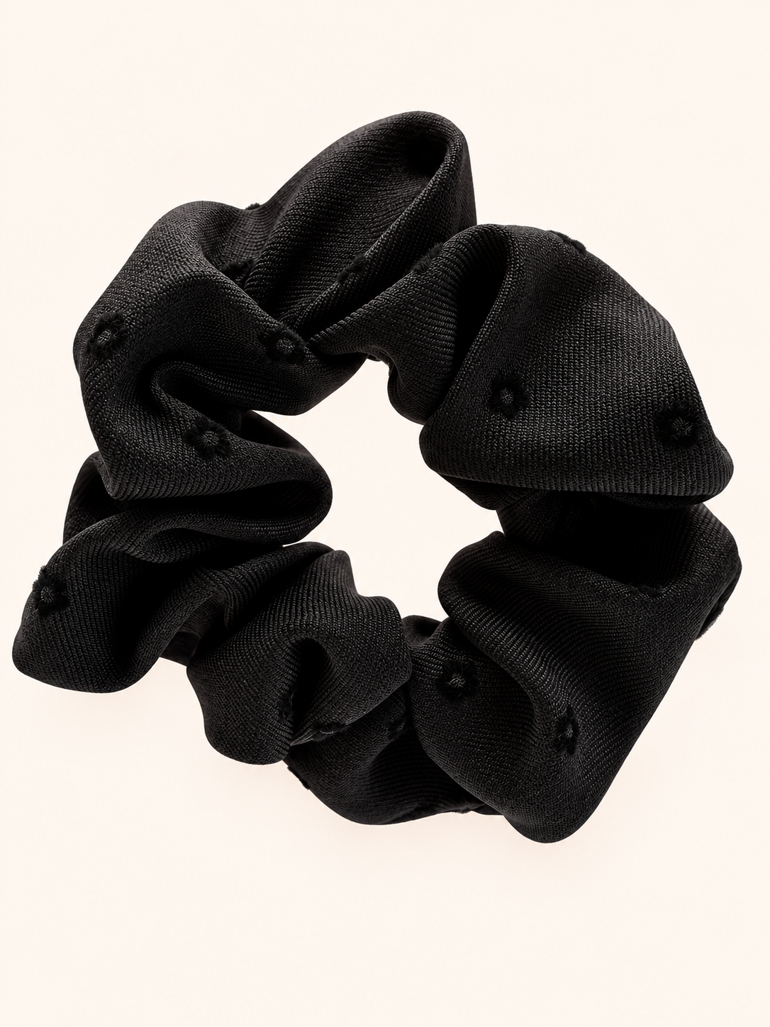 Mini Black Floral Scrunchie