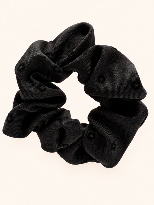 Mini Black Floral Scrunchie