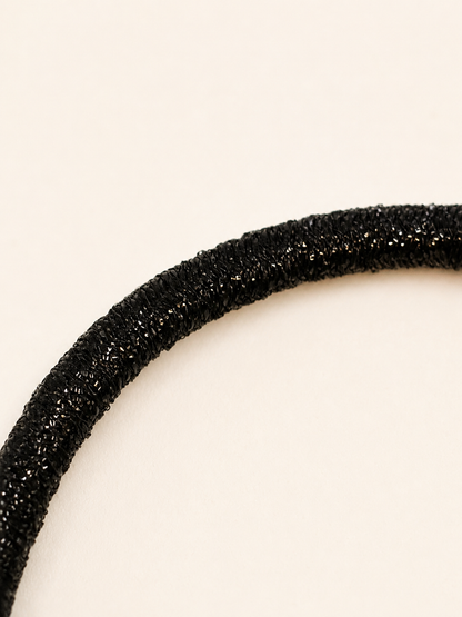 Gold Tip Shimmer Bow Hair Tie