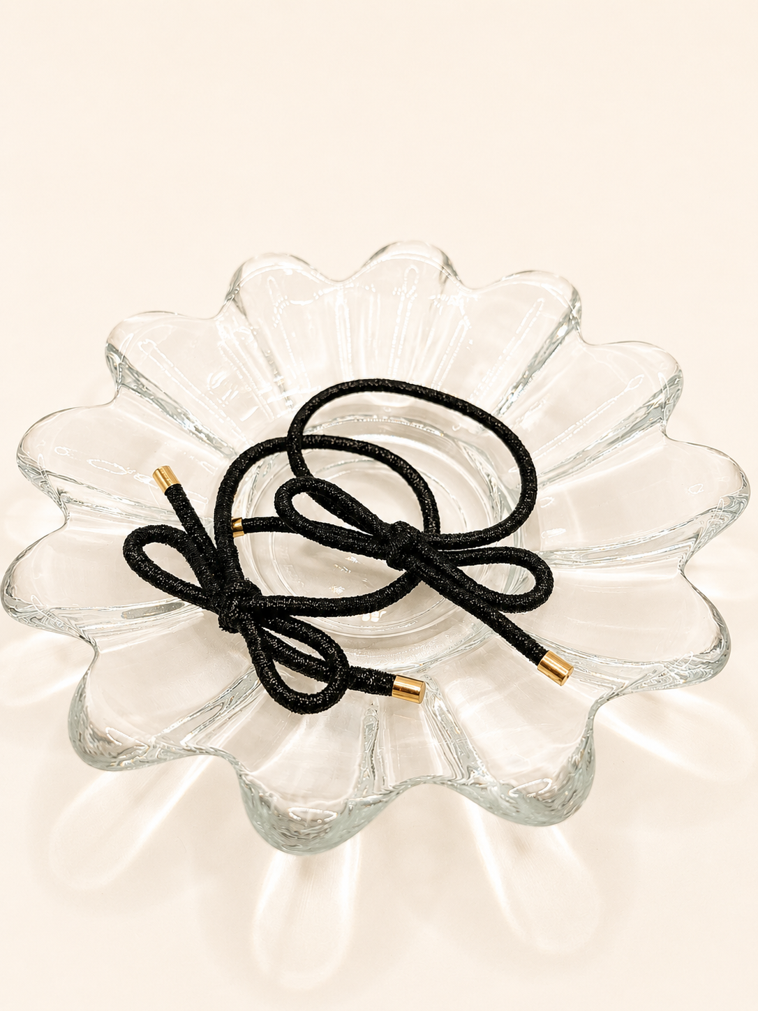 Gold Tip Shimmer Bow Hair Tie